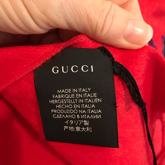 Gucci nwt scarf red/ Gucci yummy with embellished complete with tags $995 - Picture 3 of 9